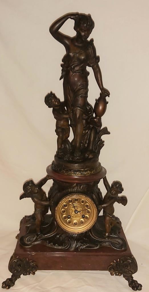 antieke franse pendule met kindjes en engeltjes, Ophalen