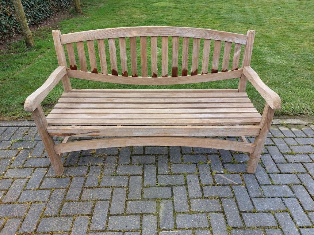 Teakhouten tuinbank, Ophalen, Gebruikt, Teakhout