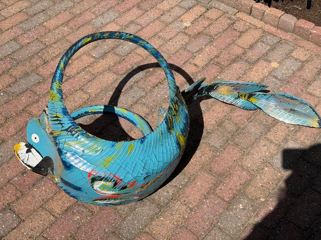 Unieke Plantenhanger van Autoband uit Curaçao, Ophalen, Gebruikt