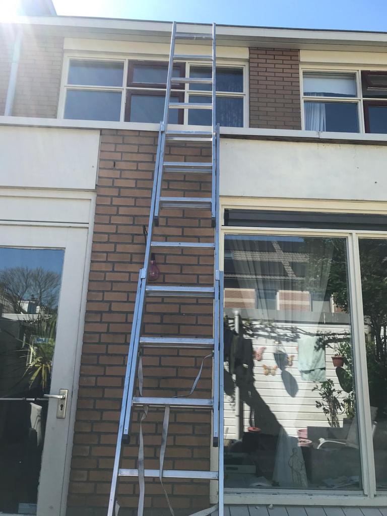 3-delige ladder, Doe-het-zelf en Verbouw, Ladders en Trappen, Ophalen, Gebruikt, Ladder, Opvouwbaar of Inschuifbaar