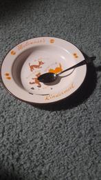 PAPBORDJE MOLENAAR + VERZILVERD KINDERLEPELTJE., Ophalen of Verzenden