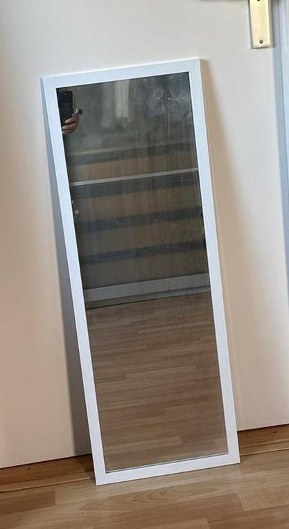 Witte passpiegel / spiegel (35x95 cm), Ophalen, Minder dan 50 cm, Gebruikt, 150 tot 200 cm