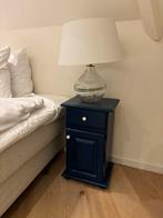 Donkerblauw nachtkastje met Zara Home knoppen, Ophalen, Gebruikt, Minder dan 45 cm, Minder dan 55 cm