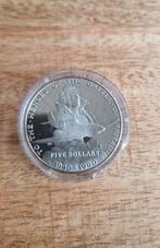 Heroes of Britain munt zilver 5 dollars, Ophalen of Verzenden, Zilver