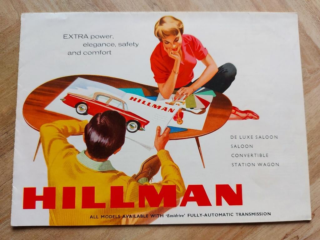 Oude Hillman Minx saloon - convertible- wagon folder, Ophalen of Verzenden, Zo goed als nieuw