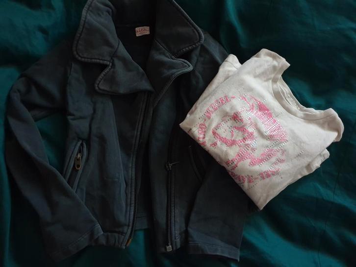 Diesel longsleeve en Nolita vest jasje 104, Kinderen en Baby's, Kinderkleding | Maat 104, Zo goed als nieuw, Meisje, Trui of Vest