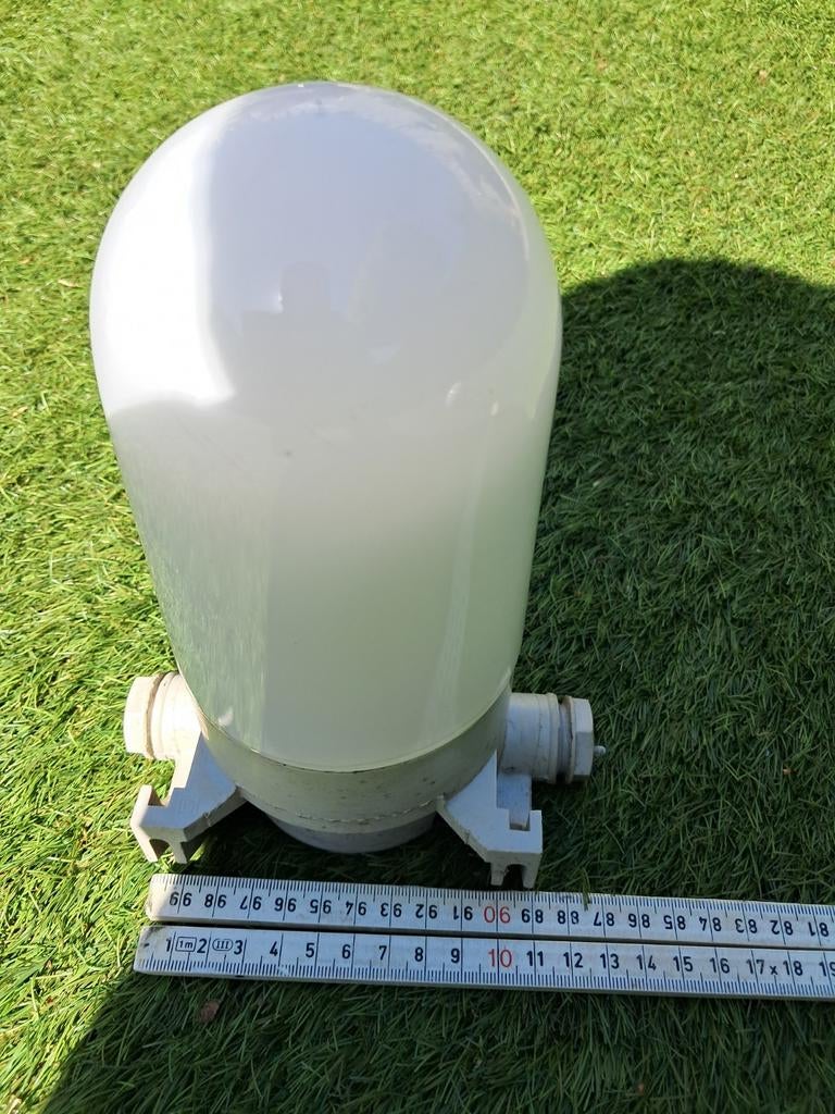 Grote glazen bol lampenkap - Wit opaal, Ophalen, Gebruikt, Glas, Overige typen