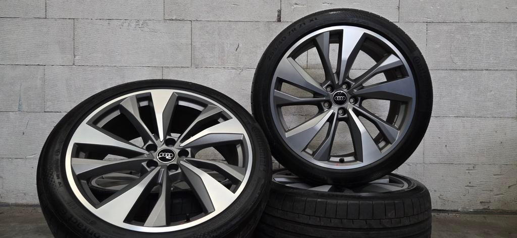 21" Audi Q5 SQ5 Audi Sport orig velgen zomerbanden zgan, Auto-onderdelen, Banden en Velgen, Gebruikt, 255 mm, Banden en Velgen