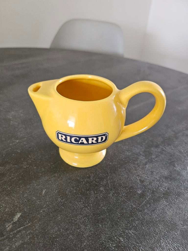 Vintage Ricard Pastis Kan - Geel Keramiek, Gebruikt, Keramiek, Overige typen, Ophalen of Verzenden
