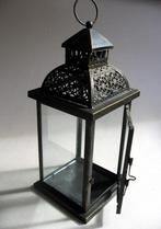 Mooi en decoratief windlicht met ophangring, 25 tot 50 cm, Bruin, Ophalen of Verzenden, Zo goed als nieuw