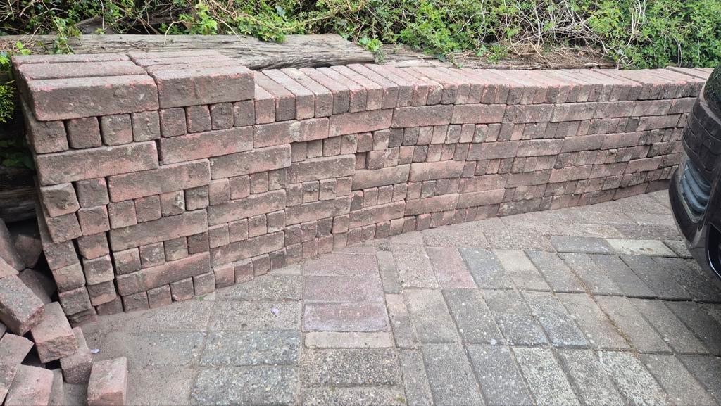 Rode waaltjes, Tuin en Terras, Tegels en Klinkers, Ophalen, Gebruikt, Beton, Klinkers