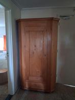 Antieke grenen hoekkast met lade, Ophalen of Verzenden