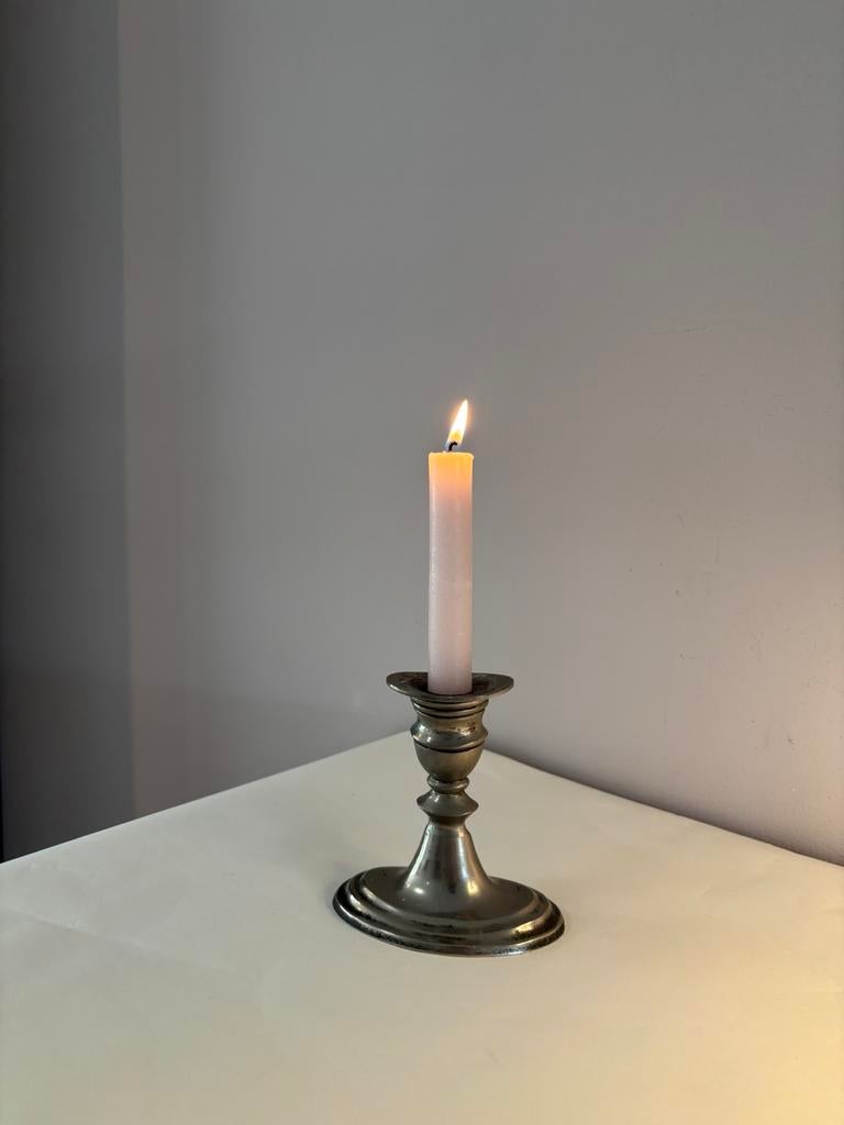 Vintage massieve verzilverde kandelaar, Verzenden, Overige materialen