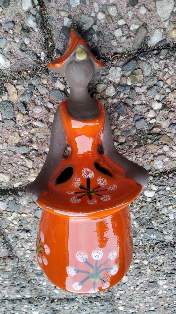 Oude retro keramieken bloemenmeisje vaas Ulla Skogh Zweden., Ophalen of Verzenden