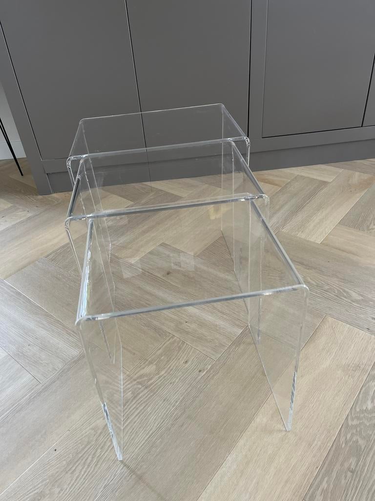 Vintage Nest Salontafels - Plexiglas - Transparant, Ophalen, Kunststof, 50 tot 100 cm, Zo goed als nieuw