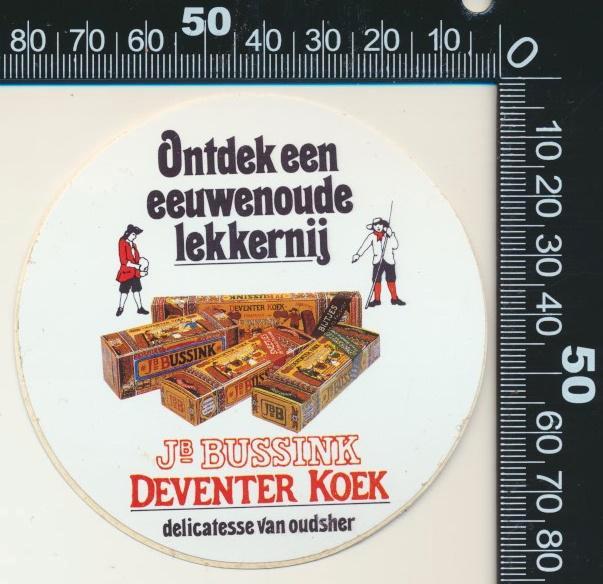 Sticker: Bussink - Deventer Koek, Verzamelen, Stickers, Zo goed als nieuw, Bedrijf of Vereniging, Ophalen of Verzenden