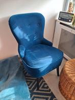 Ikea blauw fluwelen stoel, Huis en Inrichting, Stoelen, Ophalen, Zo goed als nieuw, Blauw, Eén