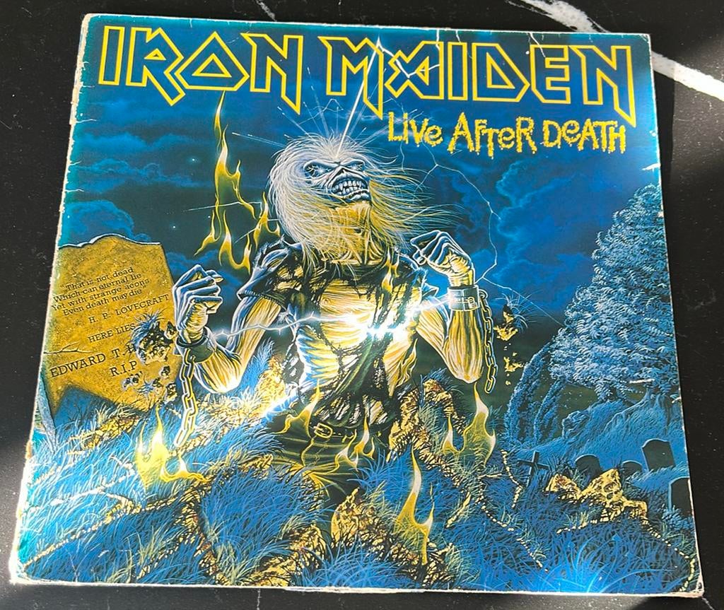 Iron Maiden: Live After Death (2LP) 1985 persing met boekje, Ophalen of Verzenden, Gebruikt