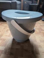 Grijze emmer met deksel en handgreep, Ophalen of Verzenden