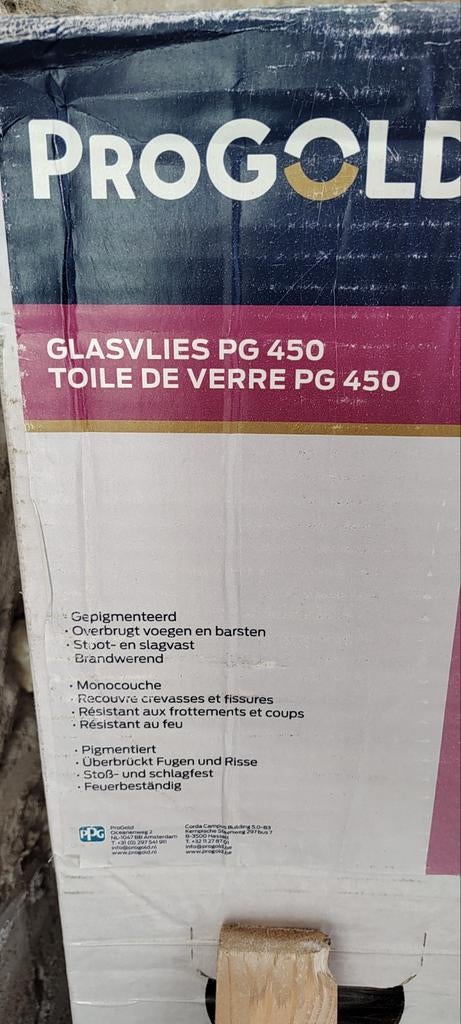 Progold glasvlies behang PG 450 + lijm, Huis en Inrichting, Stoffering | Behang, Ophalen, 75 m² of meer, Wit
