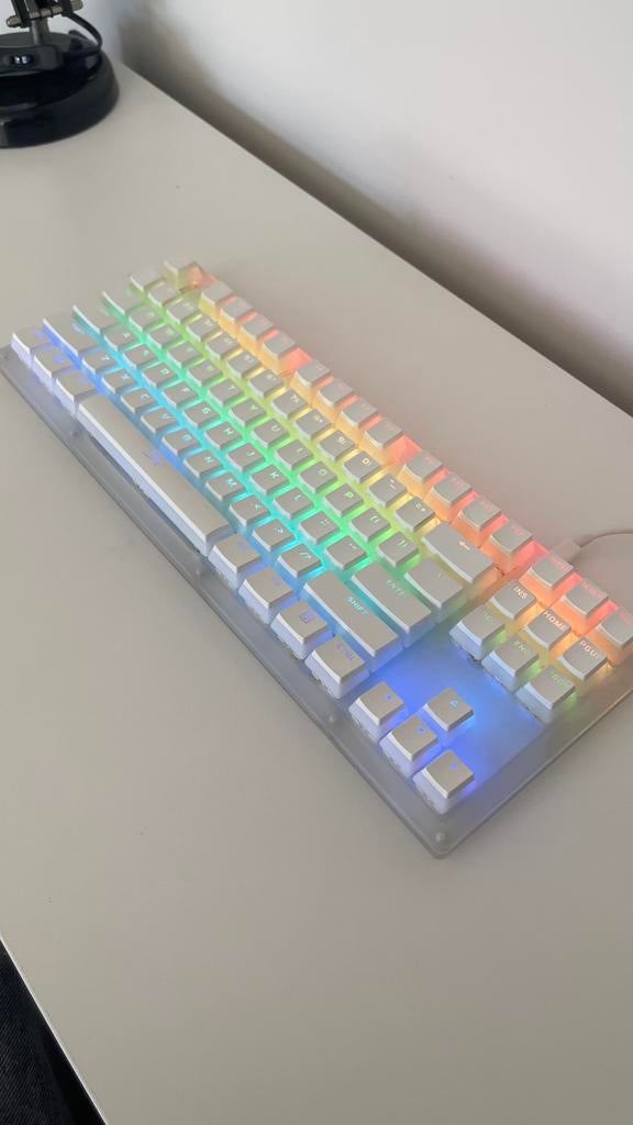 Womier HSK87 Keyboard + Pudding Keycaps, Computers en Software, Toetsenborden, Zo goed als nieuw, Qwerty, Bedraad, Gaming toetsenbord