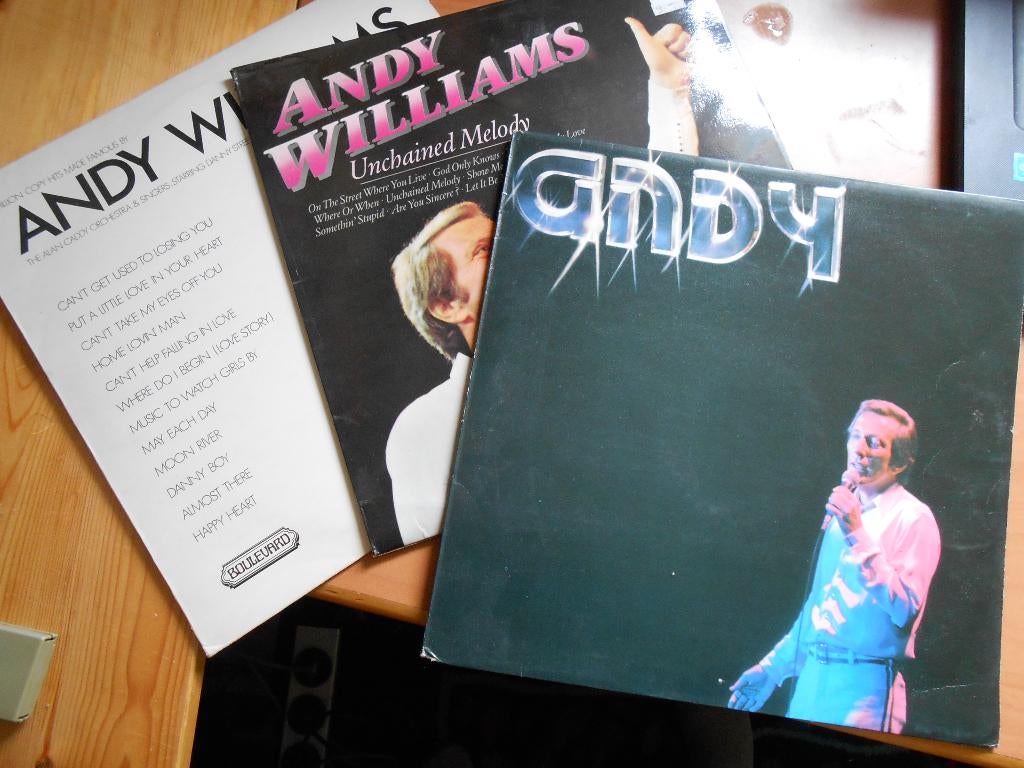 3 LP's Andy Williams Unchaines Melody, Andy en verzamel, Cd's en Dvd's, Ophalen of Verzenden, 1980 - 1989, Gebruikt, 12 inch