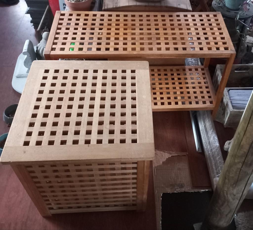 Acacia opberg meubel en tafel (ikea), Ophalen, Minder dan 50 cm, Minder dan 50 cm