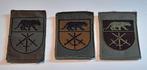 Drie verschillende mouwemblemen VEVA, Ophalen of Verzenden, Landmacht, Nederland, Embleem of Badge