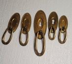 Antieke Messing Deurgrepen / Lade Trekkers - Set van 5, Ophalen of Verzenden