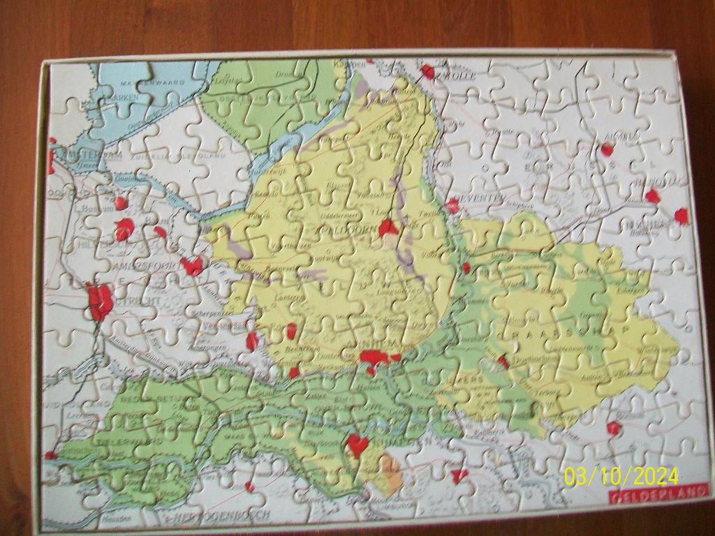 Provinciepuzzel Gelderland - Spelenderwijs Aardrijkskunde, Verzenden, Minder dan 500 stukjes, Gebruikt, Legpuzzel