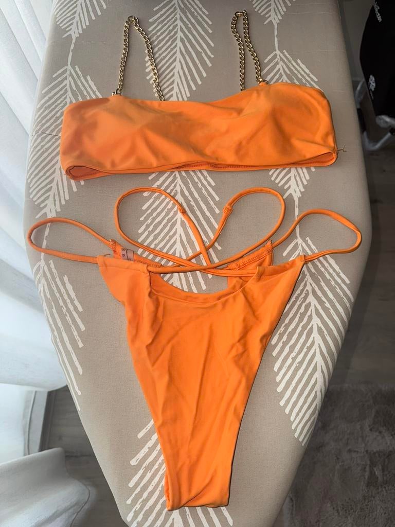 Bikini set oranje, Kleding | Dames, Badmode en Zwemkleding, Verzenden, Zo goed als nieuw, Oranje, Bikini