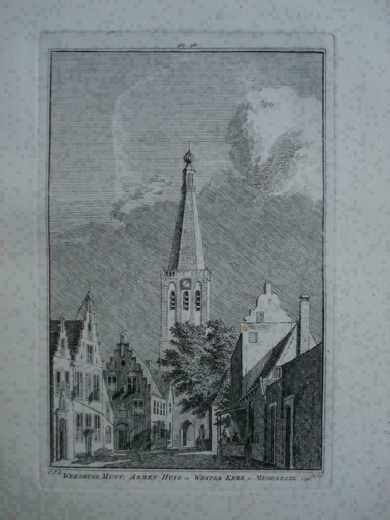 367-368 / Medemblik   Munt Weeshuis  Grote Kopergravure 1752, Ophalen of Verzenden