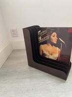 LP rek bruin kunststof, 4 vaks voor ca. 40 LP's, Ophalen of Verzenden, Gebruikt, Kunststof, 25 tot 75 discs