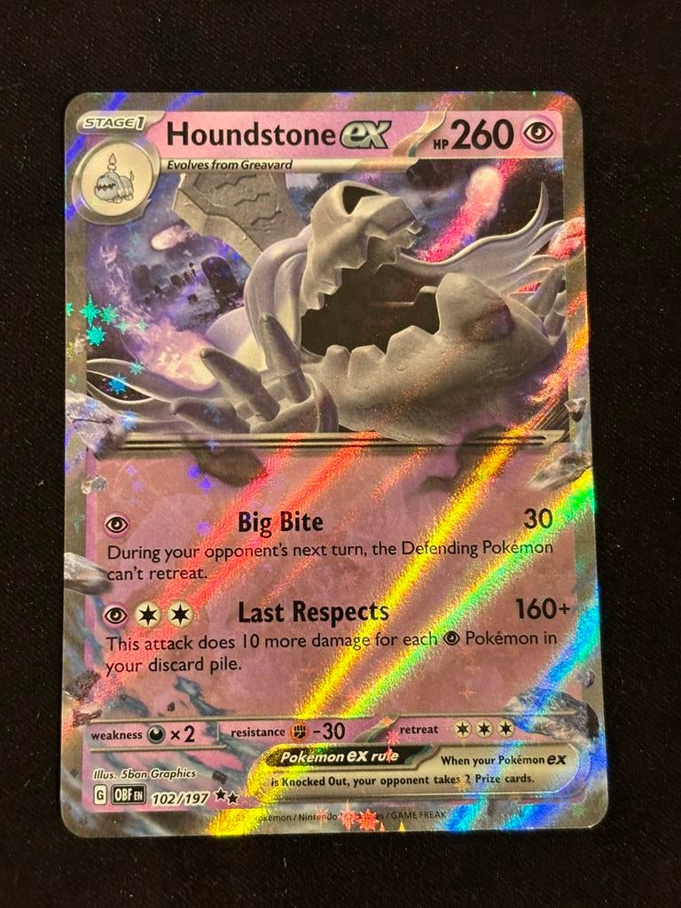 Houndstone EX - Obsidian Flames 102/197, Ophalen of Verzenden, Zo goed als nieuw