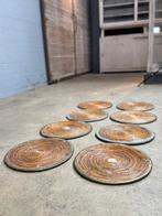 Vintage rieten onderzetters met metalen rand, Ophalen of Verzenden, Nieuw, Overig