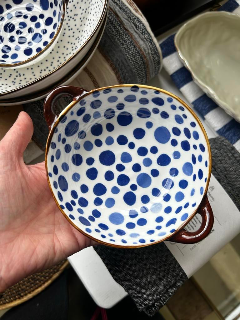 Schaaltje van POMAX, blauwe stippen, NIEUW, Keramiek, Nieuw, Ophalen of Verzenden, Kom(men)