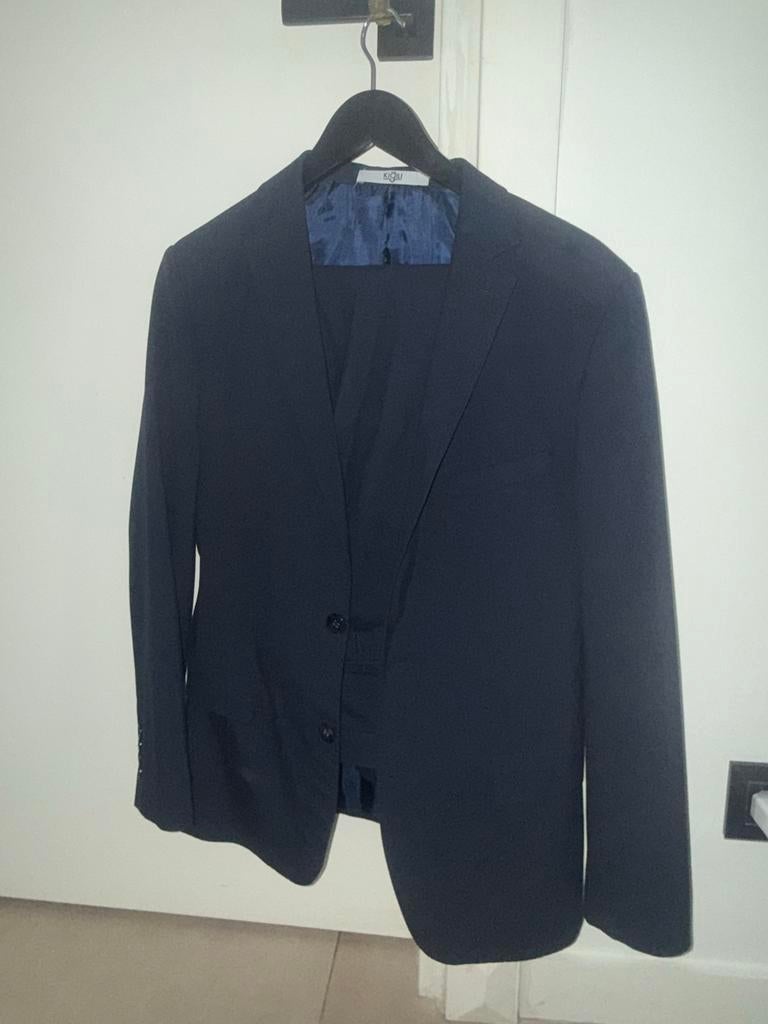 Stijlvol herenpak - Donkerblauw - Maat 48, Kleding | Heren, Kostuums en Colberts, Ophalen, Zo goed als nieuw, Maat 48/50 (M), Blauw