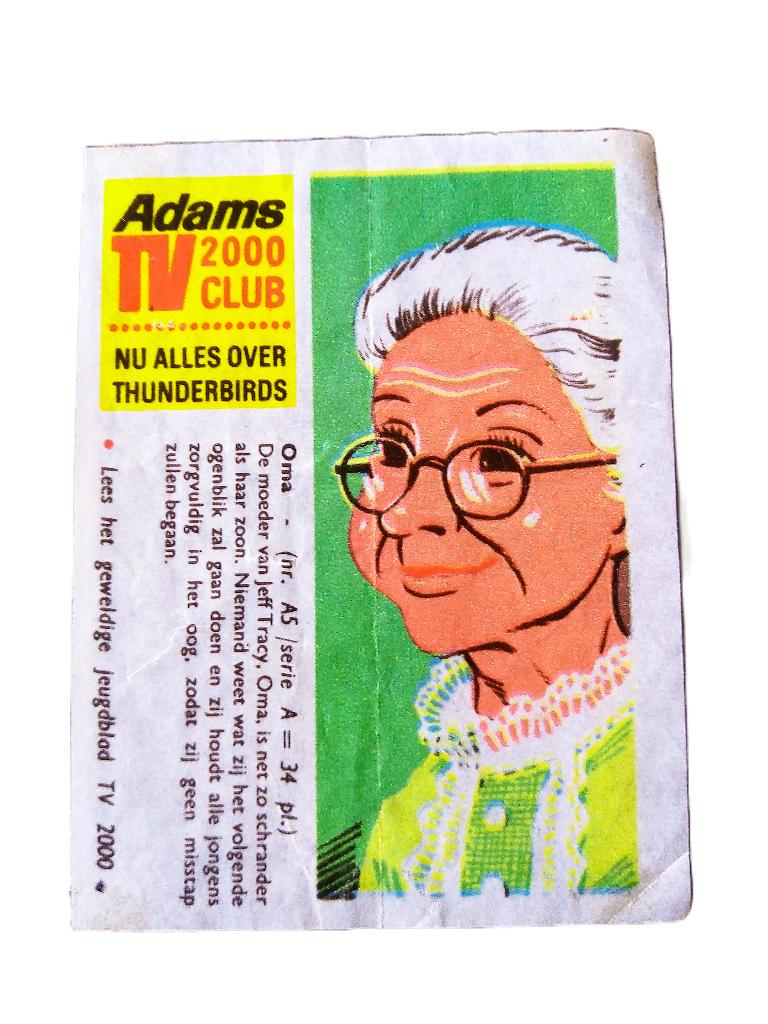 thunderbirds nr.5*1966*Oma adams adams serie tv club 2000, Ophalen of Verzenden, Gebruikt, Tv, Foto of Kaart