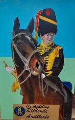 Schilderij Artillerie Gele rijders ARNHEM, Antiek en Kunst, Ophalen of Verzenden