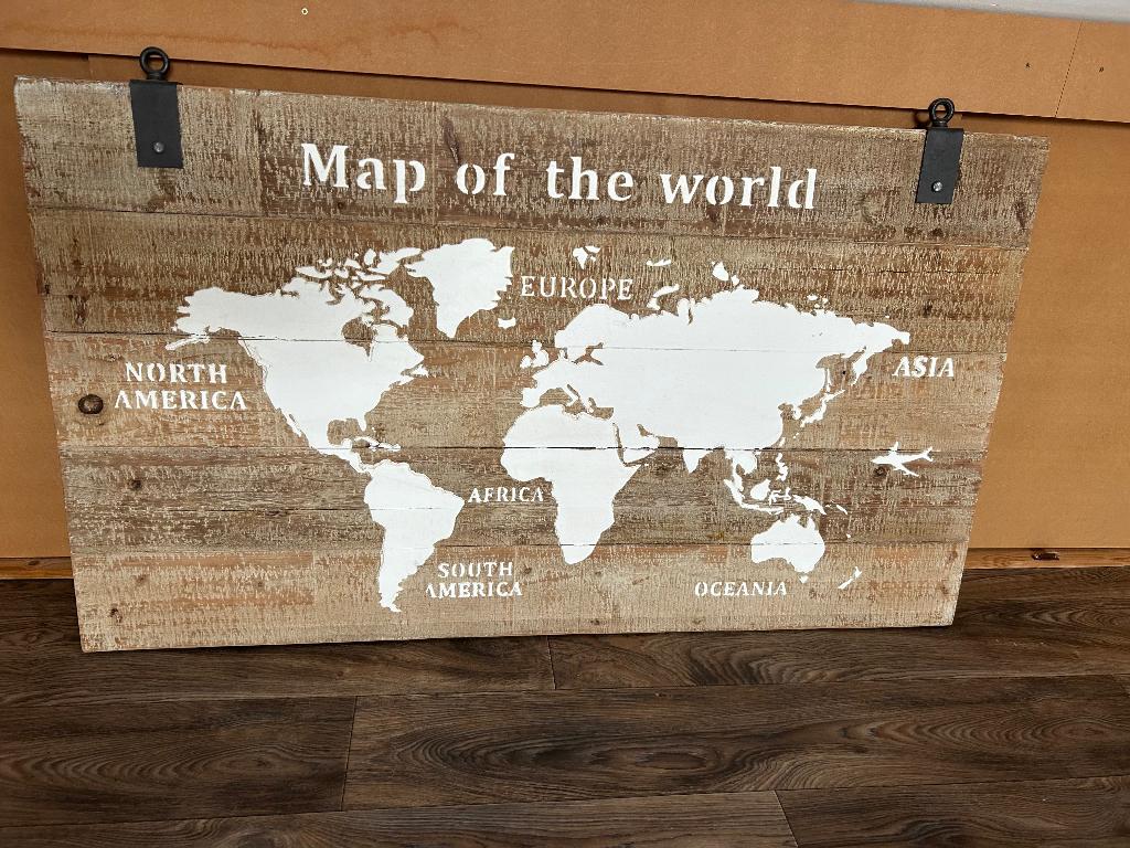 Wanddecoratie houten paneel, Huis en Inrichting, Woonaccessoires | Wanddecoraties, Hout, Zo goed als nieuw, Wandbord of Wandpaneel