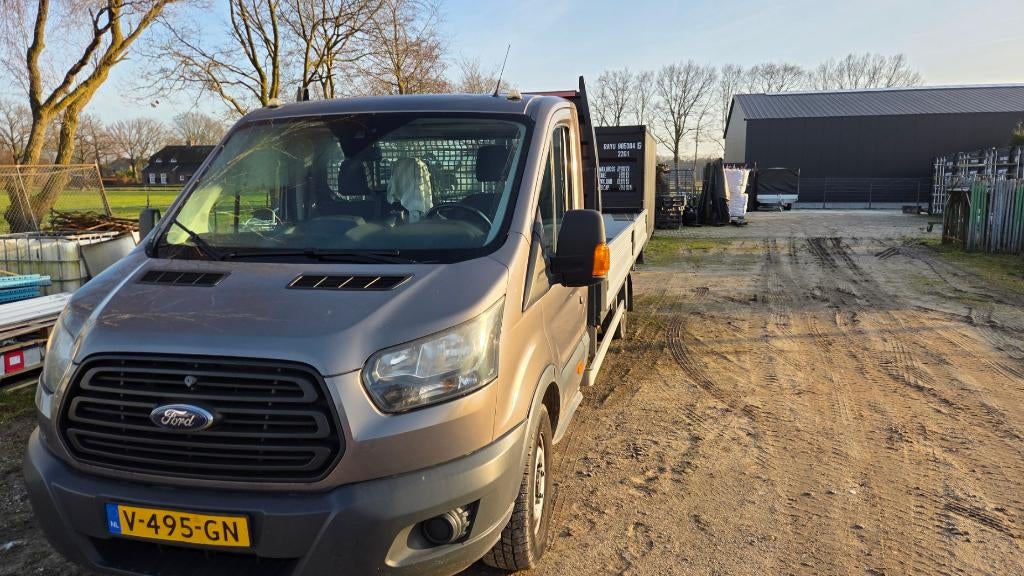 Ford Transit 350 Open Laadbak – Extra lange laadbak 5,45 m, Auto's, 125 pk, Euro 6, 2446 kg, Particulier