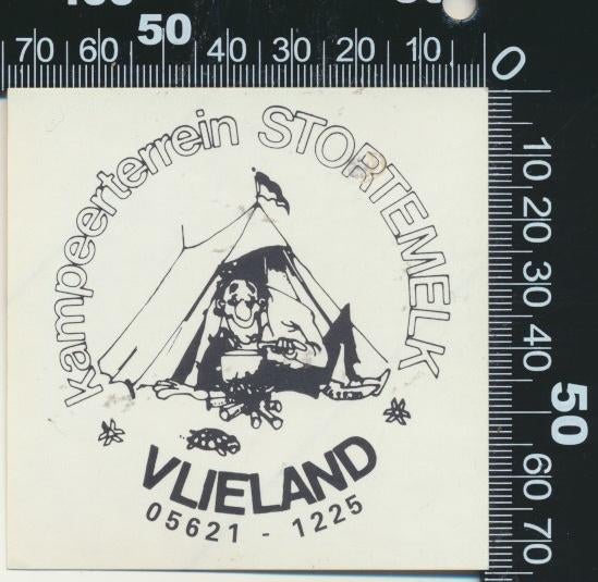 Sticker: Kampeerterrein Stortemelk - Vlieland, Ophalen of Verzenden, Zo goed als nieuw, Bedrijf of Vereniging