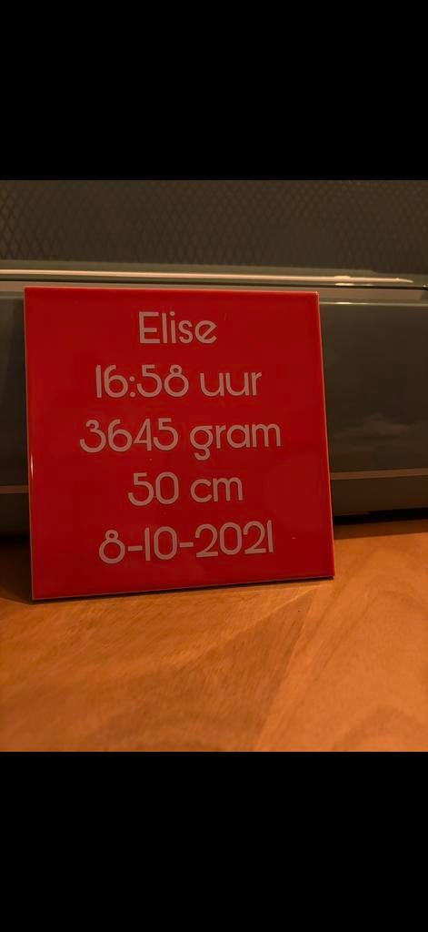 Gepersonaliseerde geboortetegel / geboortebord, Ophalen of Verzenden, Nieuw, Kraamcadeau
