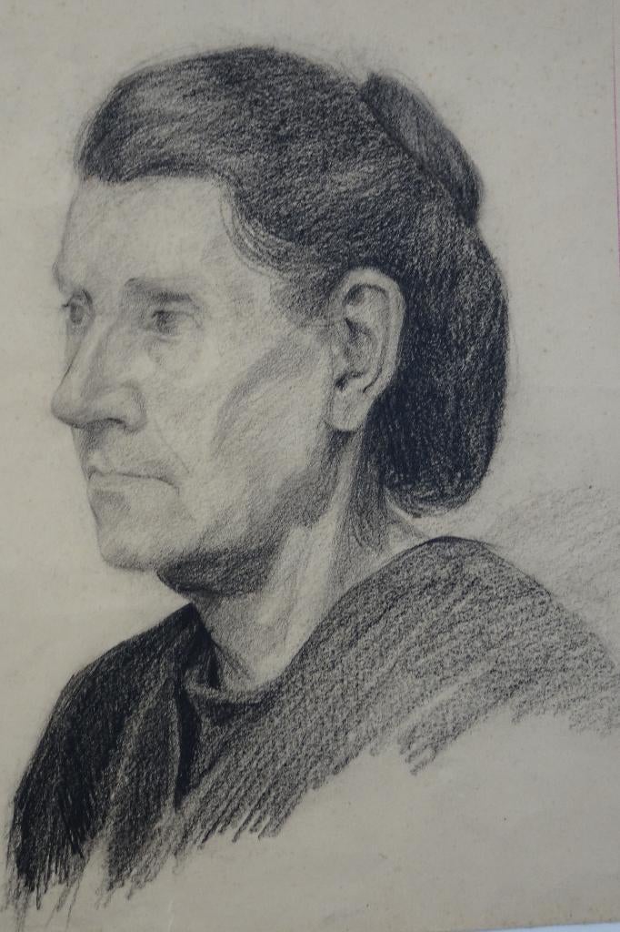 tekening portret van een oudere vrouw door Coosje Guilleron, Antiek en Kunst, Verzenden