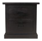 Zwarte mangohouten 2-ladekast, Ophalen, 1 of 2 laden, Nieuw, 50 tot 100 cm