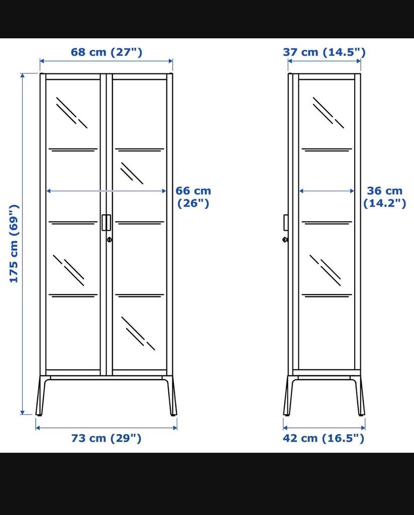 IKEA Vitrinekast, Huis en Inrichting, Kasten | Vitrinekasten, Ophalen, 50 tot 100 cm, 150 tot 200 cm, 25 tot 50 cm