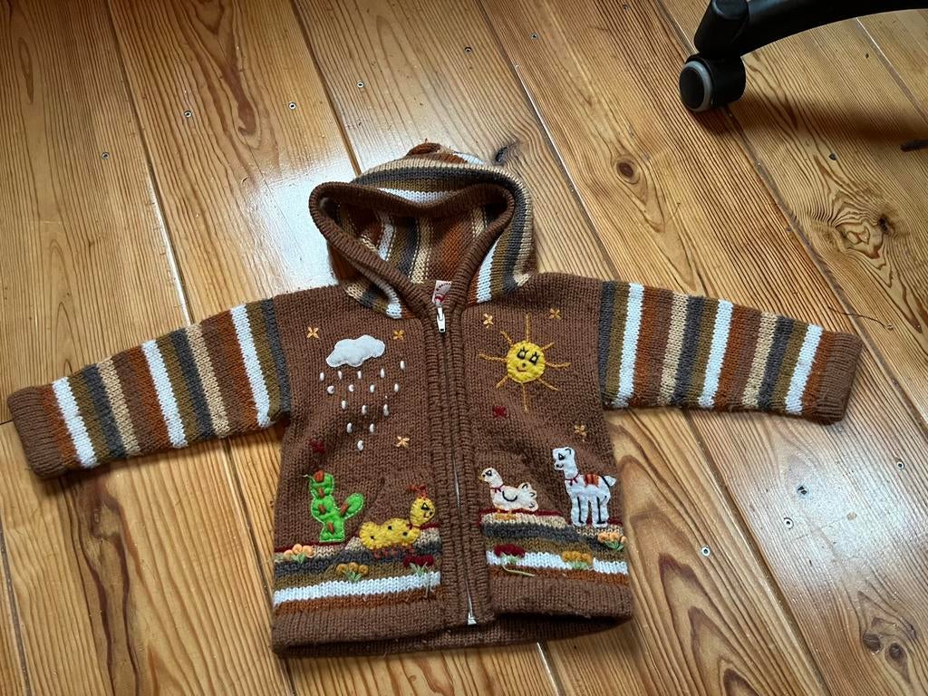 “Peru vest”, maat 89, Kinderen en Baby's, Kinderkleding | Maat 92, Ophalen of Verzenden, Gebruikt, Jongen of Meisje, Trui of Vest