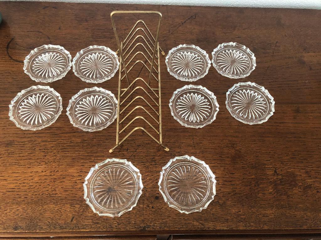 oude glazen onderzetters, Ophalen of Verzenden, Gebruikt, Glas of Kopje