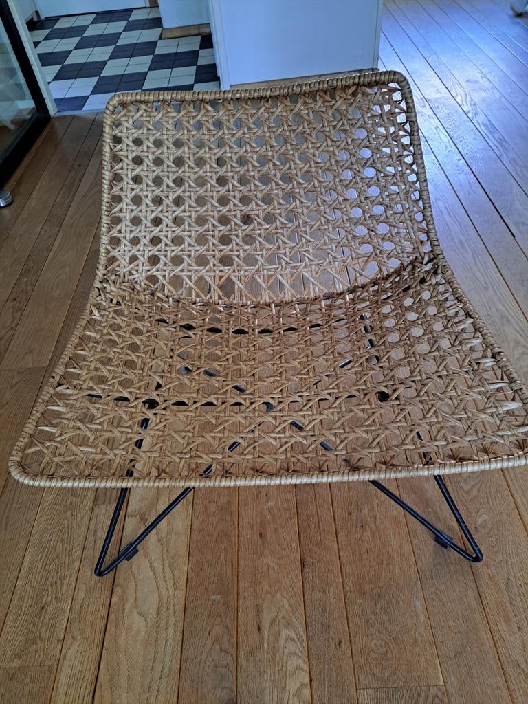 Stoel: rotan, Huis en Inrichting, Stoelen, Ophalen, Zwart, Riet of Rotan, Zo goed als nieuw