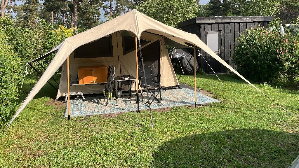 Te Koop Campooz Fat Freddy (2023) - zo goed als nieuw!, Caravans en Kamperen, Ophalen, Campooz, Tot en met 2, Beige